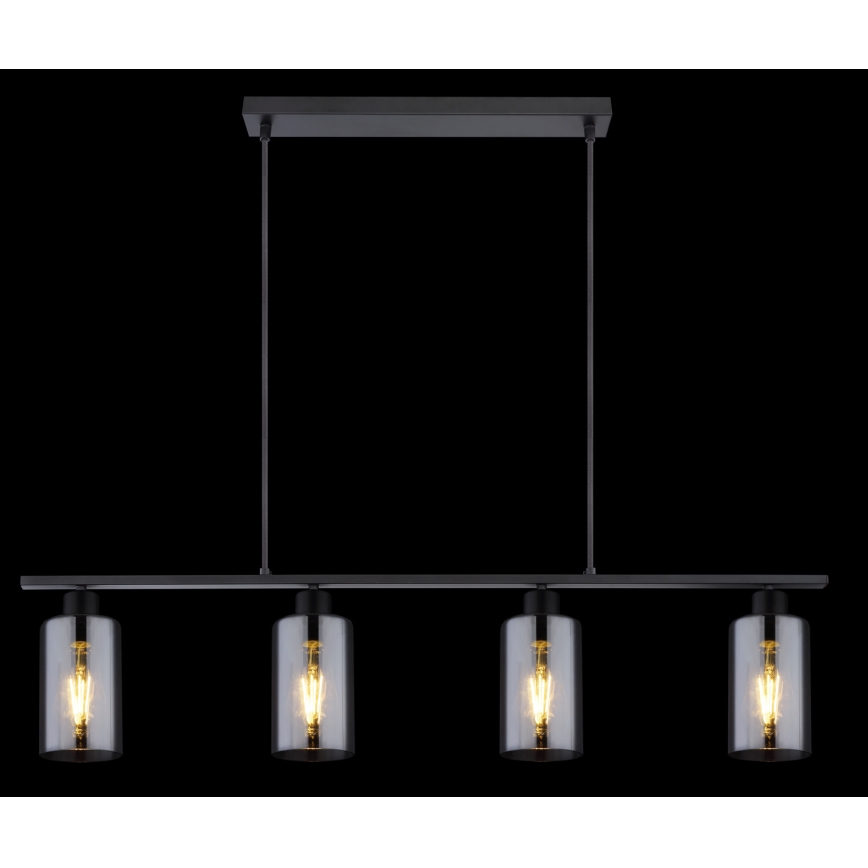 Globo - Ljuskrona med textilsladd 4xE27/60W/230V svart