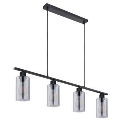 Globo - Ljuskrona med textilsladd 4xE27/60W/230V svart