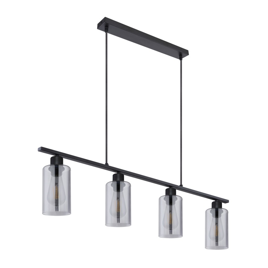 Globo - Ljuskrona med textilsladd 4xE27/60W/230V svart