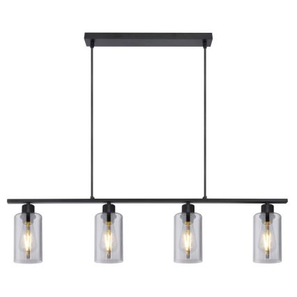 Globo - Ljuskrona med textilsladd 4xE27/60W/230V svart