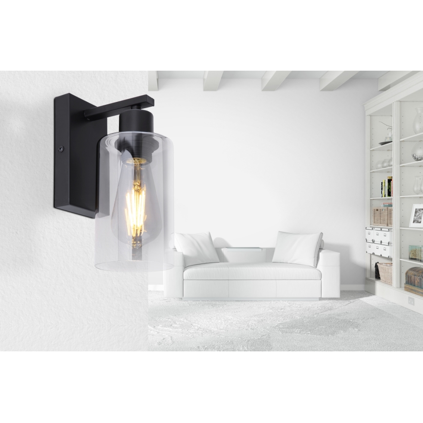 Globo - Vägglampa 1xE27/60W/230V svart