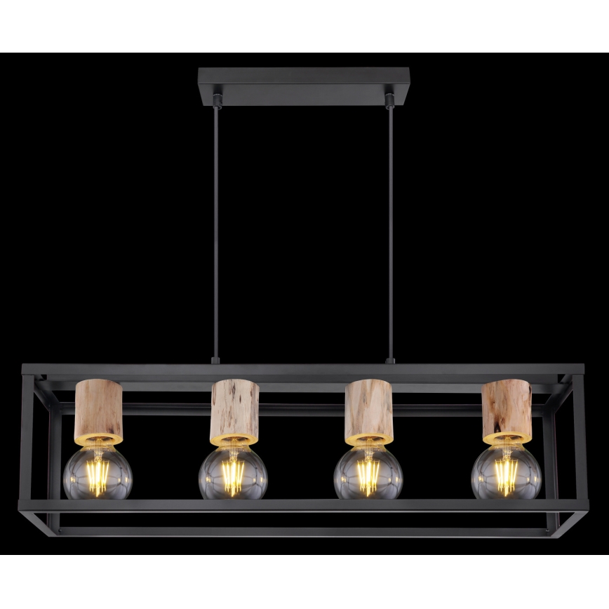 Globo 15476-4H - Ljuskrona med snöre HAGAR 4xE27/60W/230V