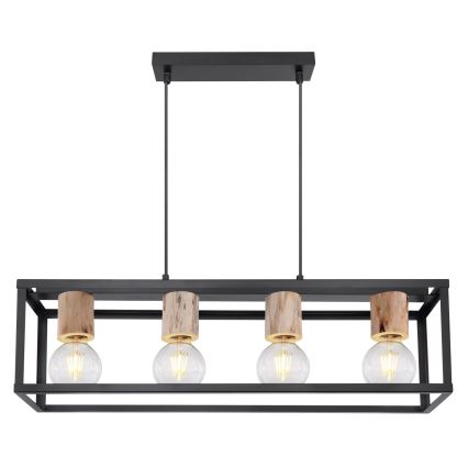 Globo 15476-4H - Ljuskrona med snöre HAGAR 4xE27/60W/230V