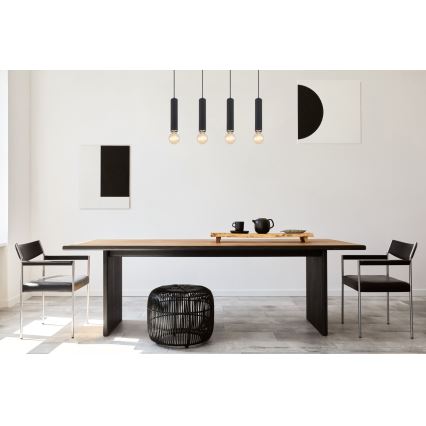 Globo - Taklampa 4xE27/60W/230V svart trä