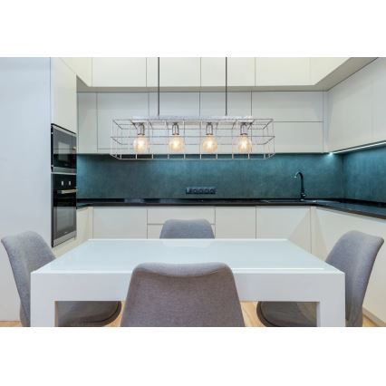 Globo 15530Z-4H - Ljuskrona med textilsladd MERRIL 4xE27/60W/230V