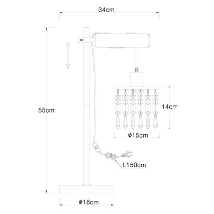 Globo - Bordslampa 1xE27/40W/230V