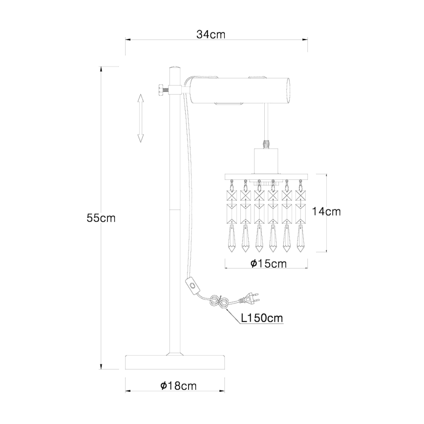 Globo - Bordslampa 1xE27/40W/230V