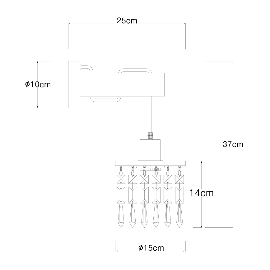 Globo 15533W - Vägglampa COMMA 1xE27/40W/230V
