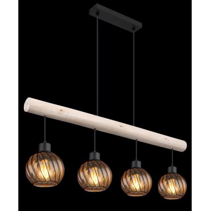 Globo - Ljuskrona med textilsladd 4xE27/15W/230V