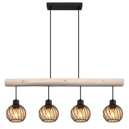 Globo - Ljuskrona med textilsladd 4xE27/15W/230V