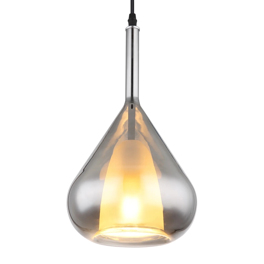 Globo - Ljuskrona med textilsladd 1xE27/60W/230V diameter 20 cm svart