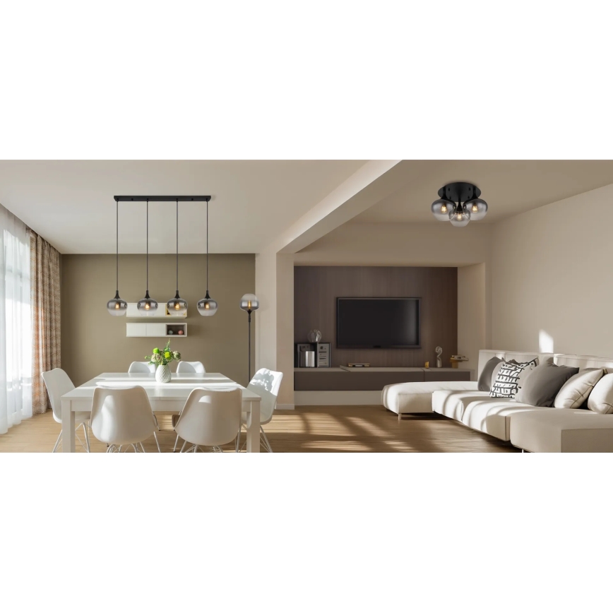 Globo - Ytmonterad ljuskrona 3xE27/40W/230V diameter 45 cm svart