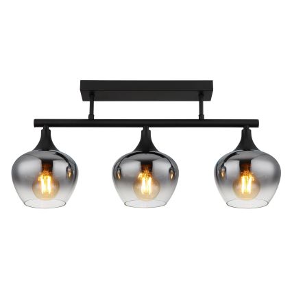 Globo - Ytmonterad ljuskrona 3xE27/40W/230V svart