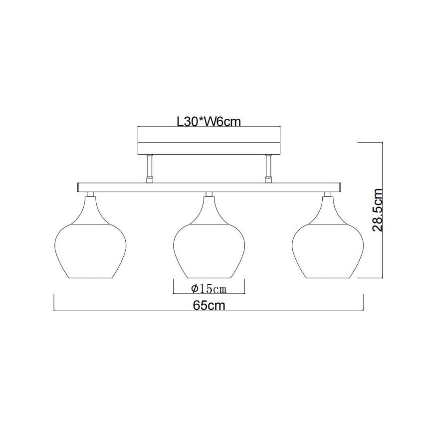 Globo - Ytmonterad ljuskrona 3xE27/40W/230V svart