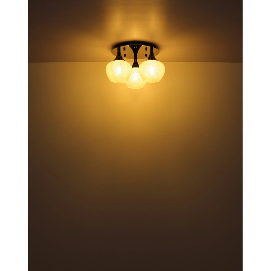 Globo - Ytmonterad ljuskrona 3xE27/40W/230V antracit