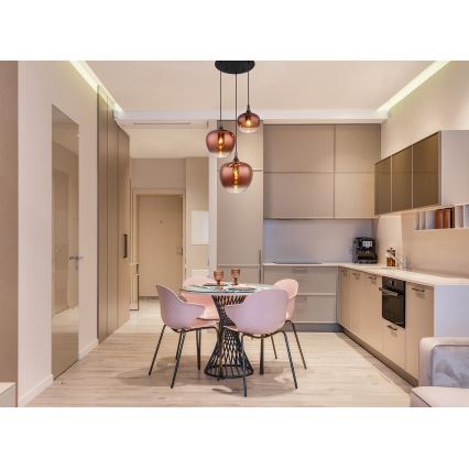 Globo - Ljuskrona med textilsladd 3xE27/40W/230V koppar