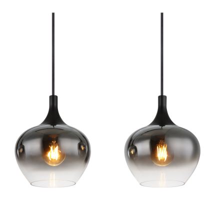 Globo - Pendellampa på kabel 4xE27/40W/230V svart