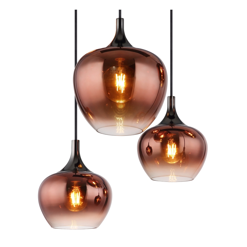 Globo - Pendellampa på kabel 6xE27/40W/230V koppar
