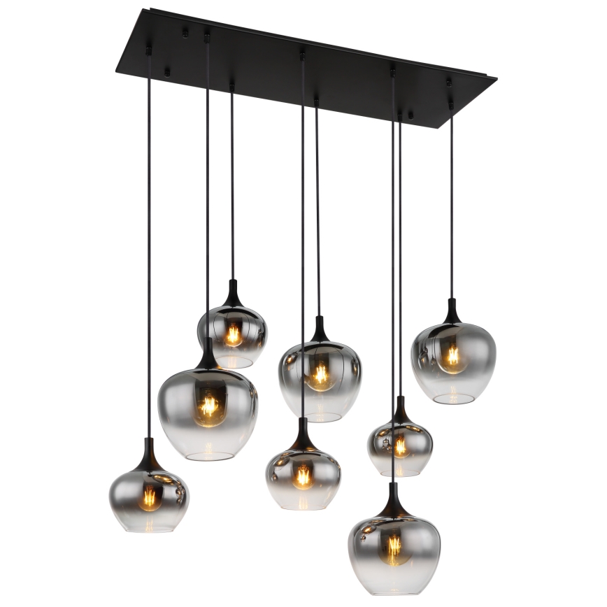 Globo - Taklampa på vajer 8xE27/40W/230V svart