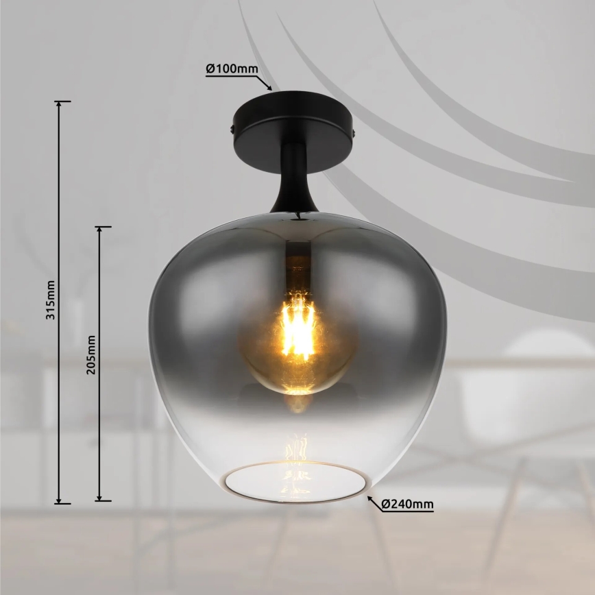 Globo - Taklampa 1xE27/40W/230V rökt