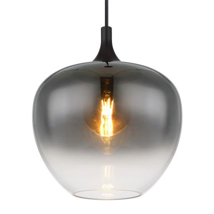 Globo - Ljuskrona med textilsladd 1xE27/60W/230V diameter 29 cm svart