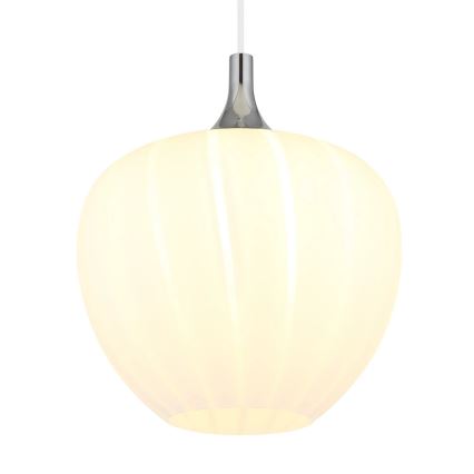 Globo - Ljuskrona med textilsladd 1xE27/60W/230V diameter 29 cm vit
