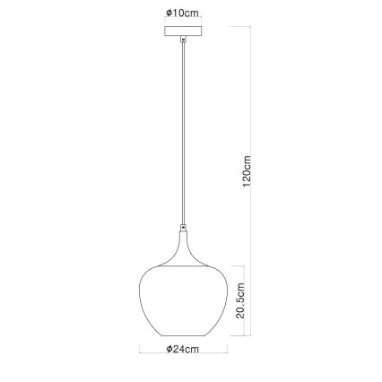 Globo - Ljuskrona med textilsladd 1xE27/60W/230V diameter 24 cm vit/brun