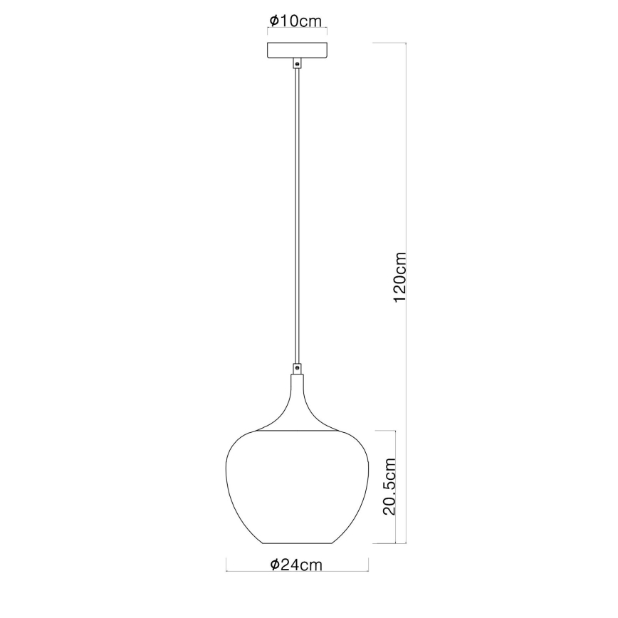 Globo - Ljuskrona med textilsladd 1xE27/60W/230V diameter 24 cm vit/brun