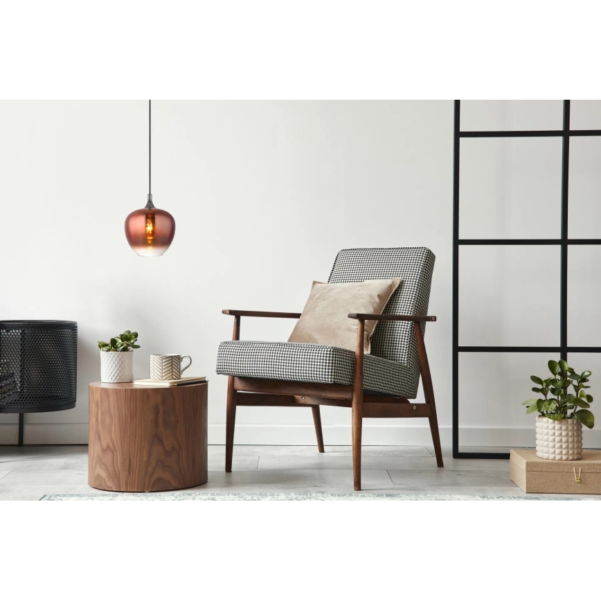 Globo - Ljuskrona med textilsladd 1xE27/60W/230V diameter 24 cm koppar