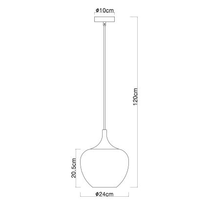 Globo - Ljuskrona med textilsladd 1xE27/60W/230V diameter 24 cm koppar