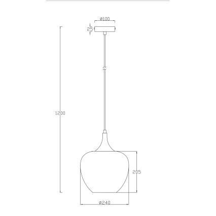 Globo - Ljuskrona med textilsladd 1xE27/40W/230V diameter 24 cm vit/antracit