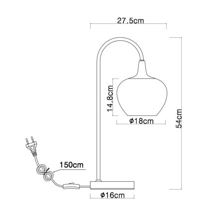 Globo - Bordslampa 1xE27/40W/230V koppar