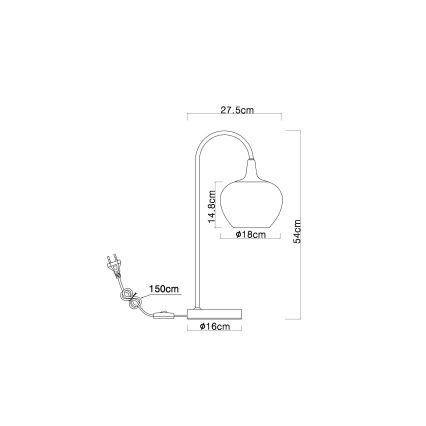 Globo - Bordslampa 1xE27/40W/230V vit