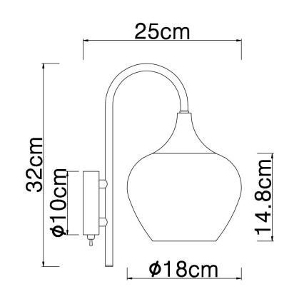 Globo - Vägglampa 1xE27/40W/230V koppar