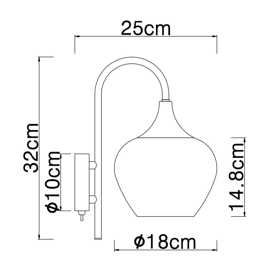 Globo - Vägglampa 1xE27/40W/230V koppar