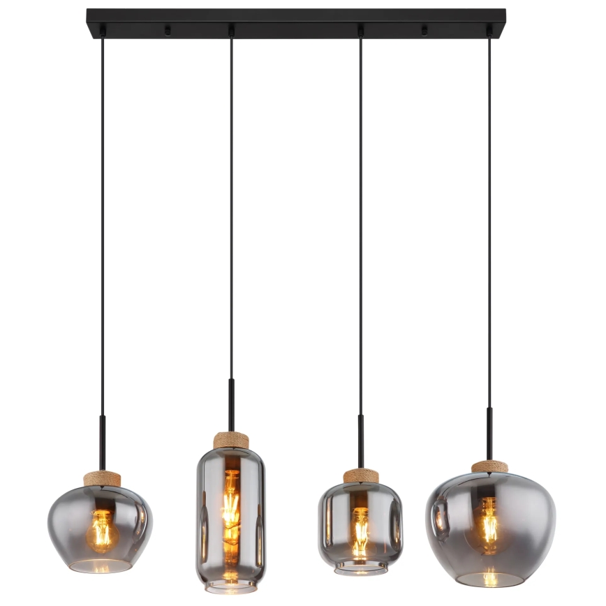 Globo - Ljuskrona med textilsladd 4xE27/40W/230V