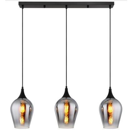 Globo - Ljuskrona med textilsladd 3xE27/60W/230V