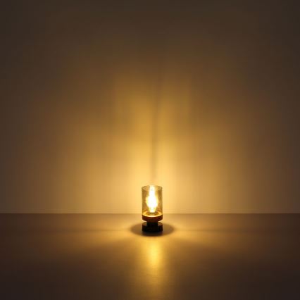 Globo - Bordslampa 1xE27/40W/230V metall/trä