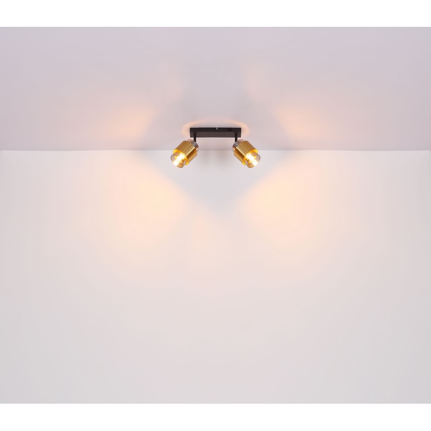 Globo - Spotlight 2xE27/40W/230V svart/mässing