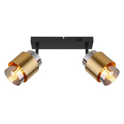 Globo - Spotlight 2xE27/40W/230V svart/mässing