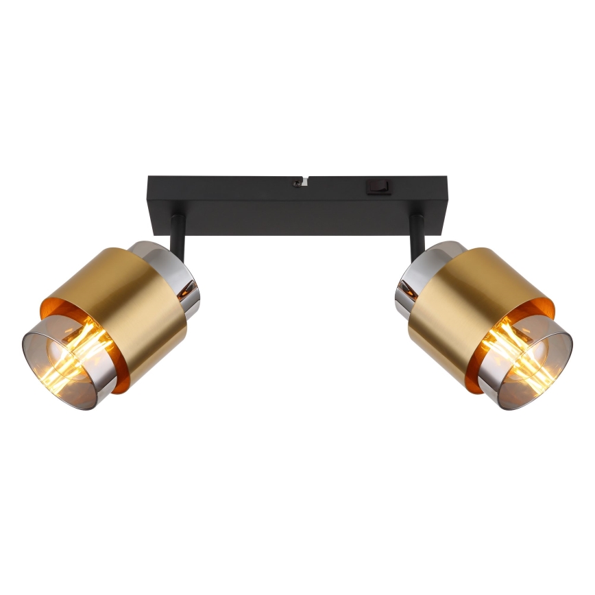 Globo - Spotlight 2xE27/40W/230V svart/mässing