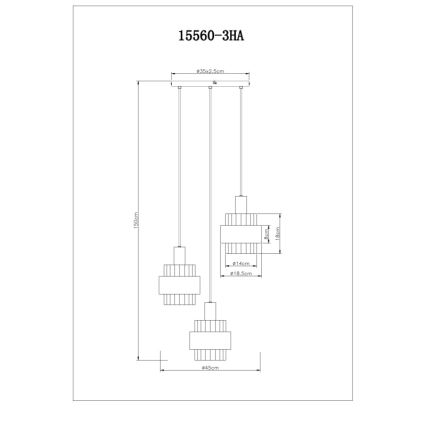 Globo - Hänglampa på kabel 3xE27/60W/230V