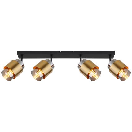 Globo - Spotlight 4xE27/40W/230V svart/mässing