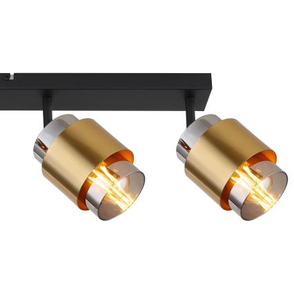 Globo - Spotlight 4xE27/40W/230V svart/mässing