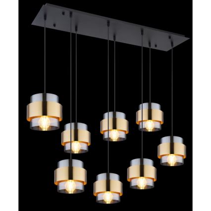 Globo - Ljuskrona med textilsladd 8xE27/60W/230V