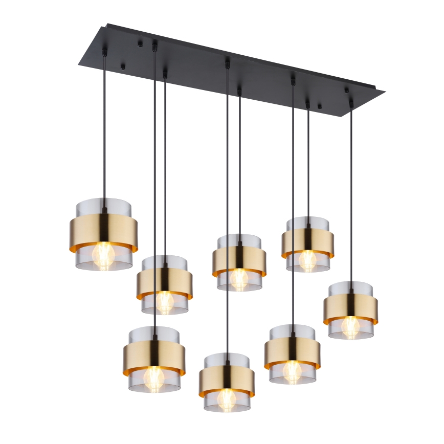 Globo - Ljuskrona med textilsladd 8xE27/60W/230V