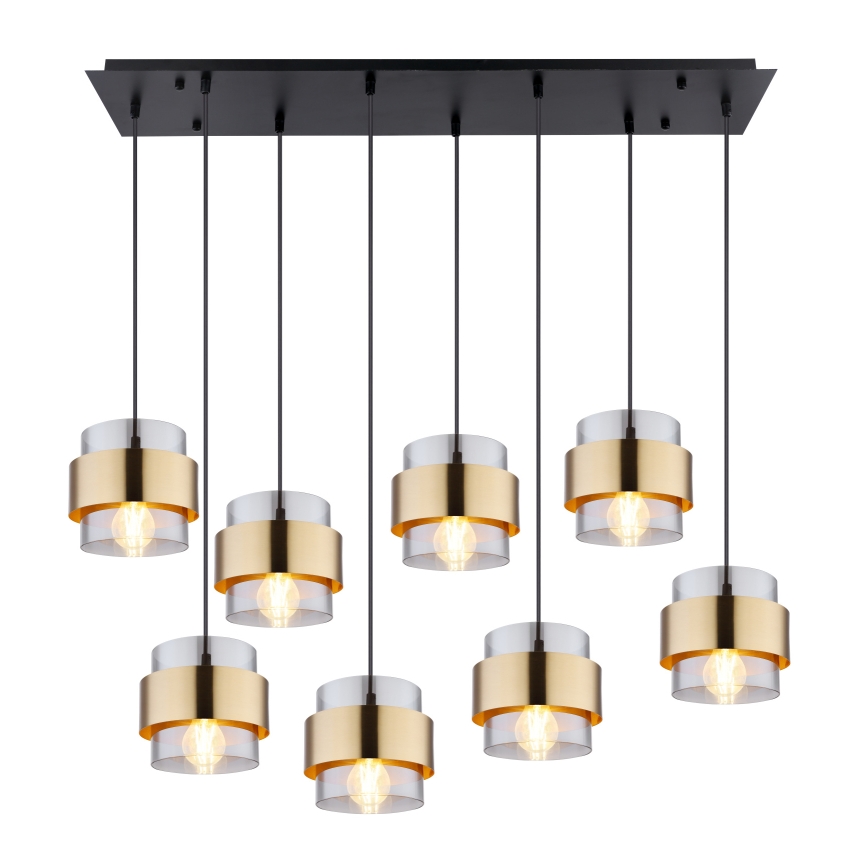 Globo - Ljuskrona med textilsladd 8xE27/60W/230V