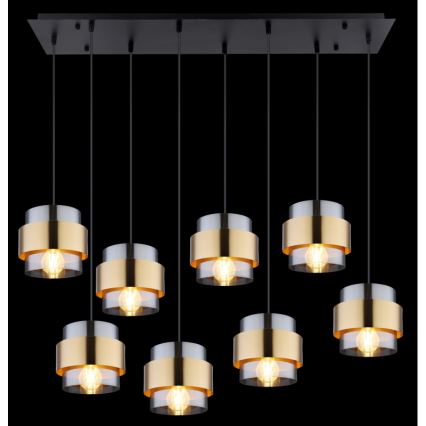 Globo - Ljuskrona med textilsladd 8xE27/60W/230V