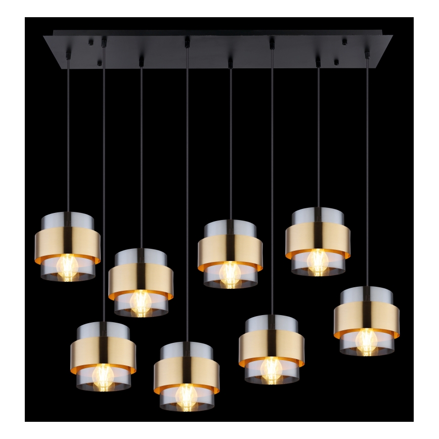 Globo - Ljuskrona med textilsladd 8xE27/60W/230V