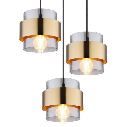 Globo - Ljuskrona med textilsladd 8xE27/60W/230V